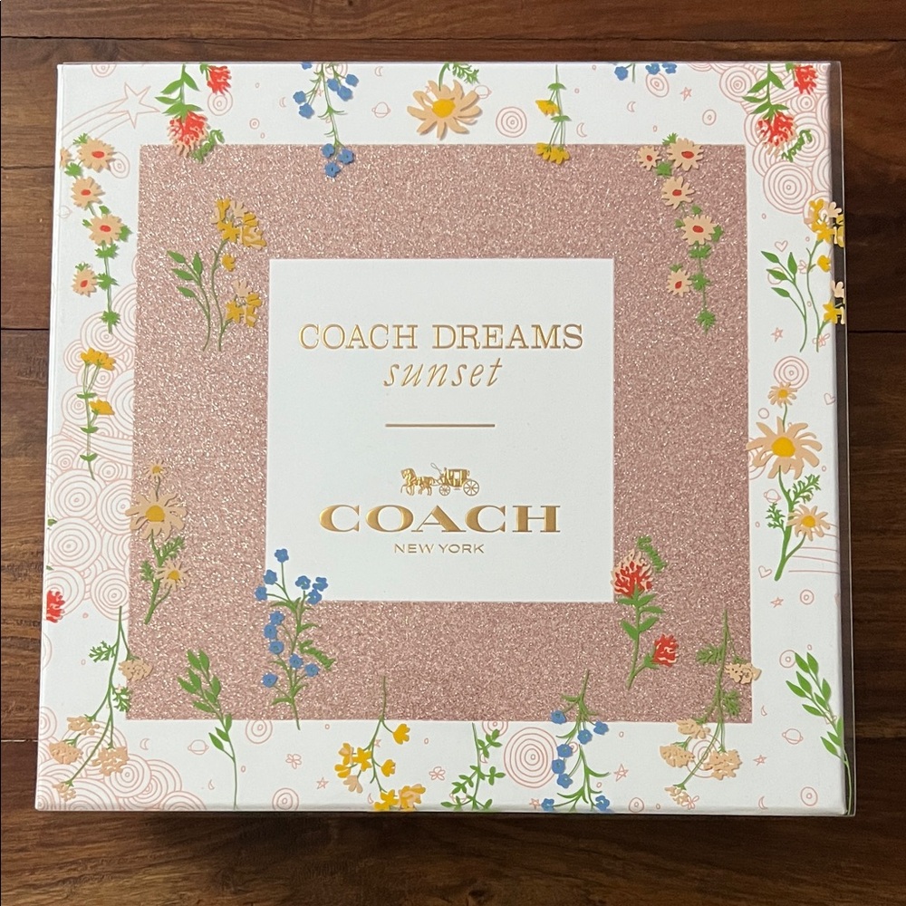 Coach Dreams Sunset Box with Floral and Gold Accents